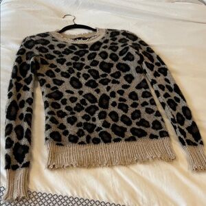 Aqua Leopard Cashmere Women's Sweater